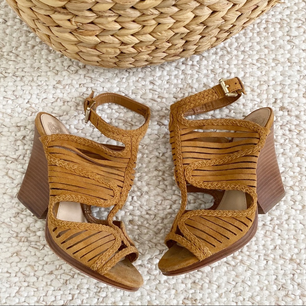 Vince Camuto Janil Braided Suede Ankle Strap Heels